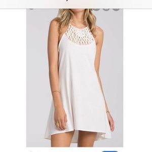 White crochet top flowy dress